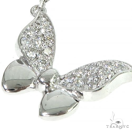 14K Gold Diamond Butterfly Necklace, photo 5 of 7