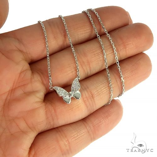 14K Gold Diamond Butterfly Necklace, photo 6 of 7