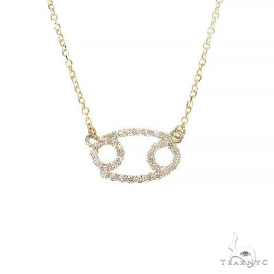 14K Gold Cancer Diamond Necklace 66717 - Image 1