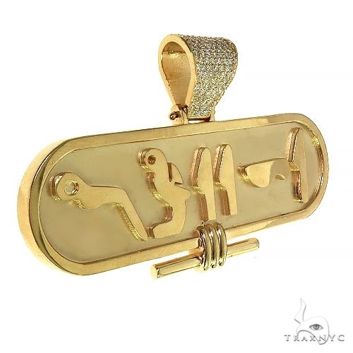 14K Gold Cartouche Hieroglyphics Pendant 66456 - Image 2