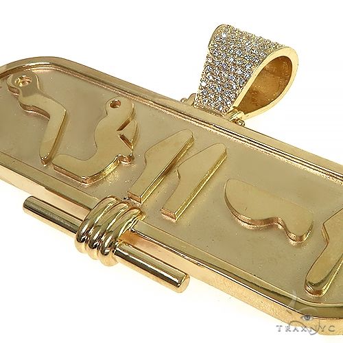 14K Gold Cartouche Hieroglyphics Pendant 66456 - Image 4