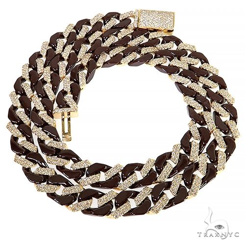 14K Gold Ceramic Diamond Miami Cuban n 68176 - Image 2