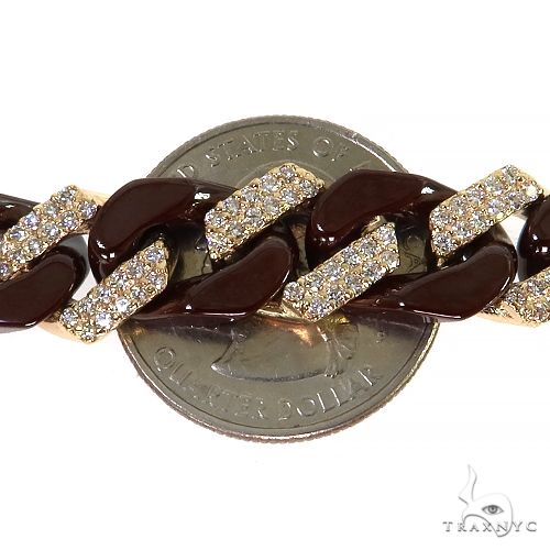 14K Gold Ceramic Diamond Miami Cuban n 68176 - Image 5