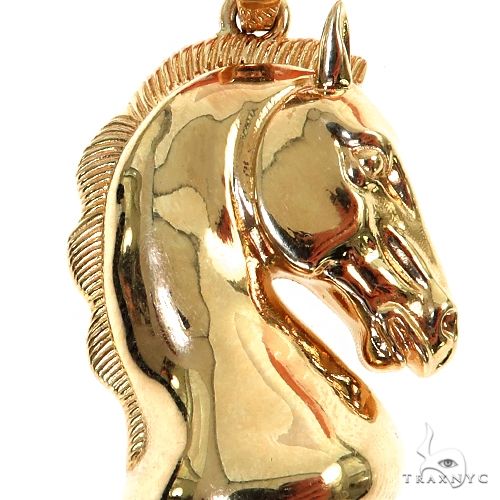 14K Gold Chess Knight Pendant 67547 - Image 3