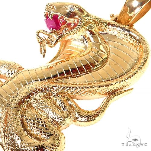 14K Gold Cobra Pendant 67351 - Image 3