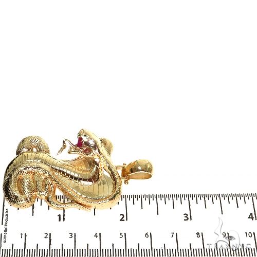14K Gold Cobra Pendant 67351 - Image 6