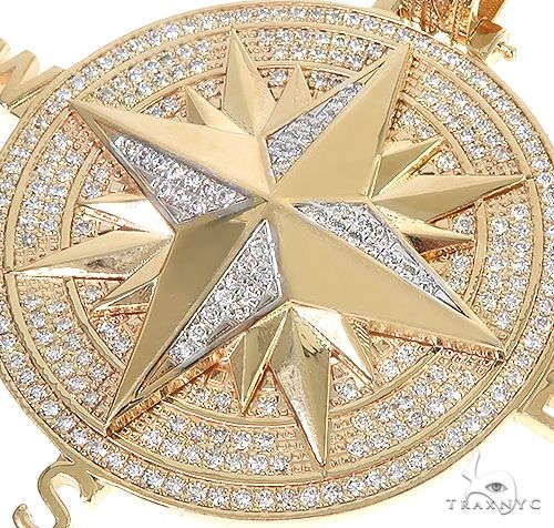14K Gold Compass Diamond Pendant, photo 4 of 6