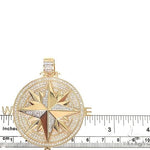 14K Gold Compass Diamond Pendant 66666 - Image 5