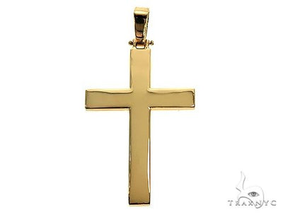 14K Gold Solid Cross Pendant 66193 - Image 1
