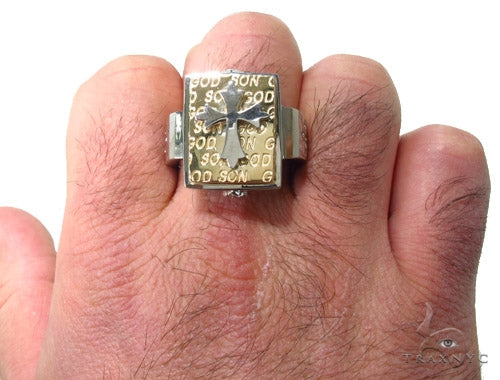 14K Gold Cross Crucifix Ring 35207 - Image 7