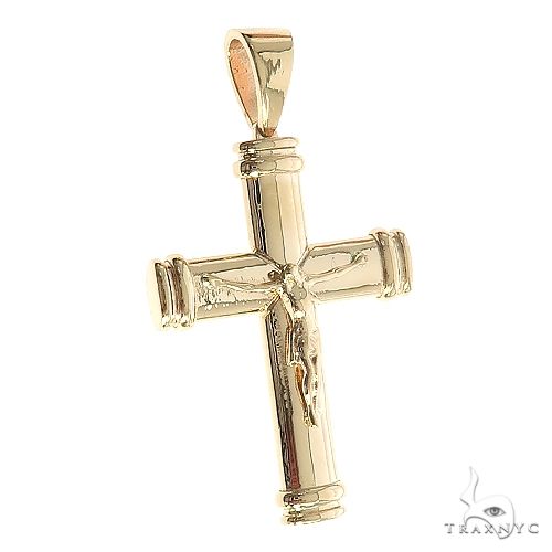 14K Gold Crucifix Cross Pendant 66657 - Image 2