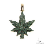 14K Gold Custom Made  Weed Pendant 66647 - Image 1