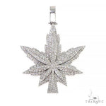 14K Gold Custom Made  Weed Pendant 66729 - Image 1