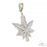 14K Gold Custom Made  Weed Pendant 66729 - Image 2