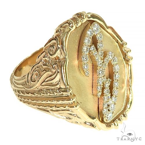 14K Gold Custom Made B Ring, photo 3 of 8