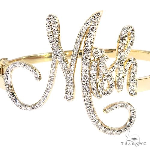 14K Gold Custom Made Bangle Bracelet 66590 - Image 3