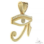 14K Gold Custom Made Diamond Eye Of Horus Pendant 66451 - Image 2