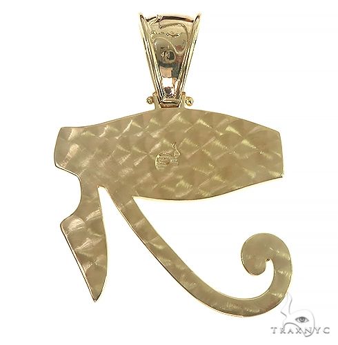 14K Gold Custom Made Diamond Eye Of Horus Pendant 66451 - Image 3