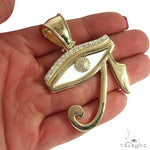 14K Gold Custom Made Diamond Eye Of Horus Pendant 66451 - Image 5