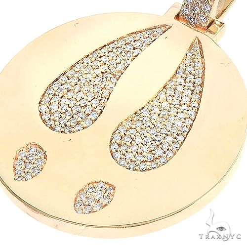 14K Gold Custom Made Diamond Round Pendant 66697 - Image 4