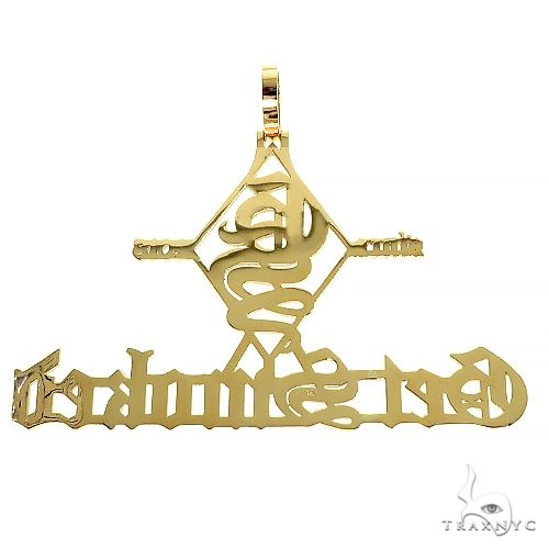 14K Gold Custom Made 'Get Smoked' Diamond Pendant 66477 - Image 3
