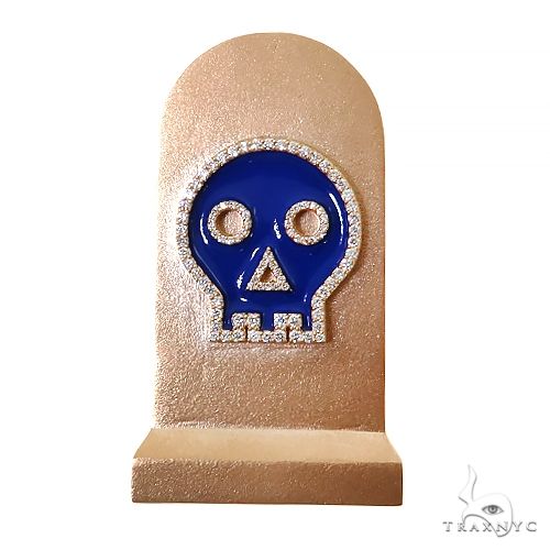 Custom 14k gold diamond pendant — front view showing diamond setting and polished gold finish
