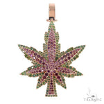14K Gold Custom Made Weed Pendant 66769 - Image 1