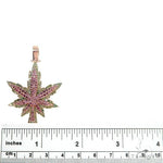 14K Gold Custom Made Weed Pendant 66769 - Image 4
