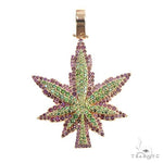 14K Gold Custom Made Weed Pendant 66824 - Image 1