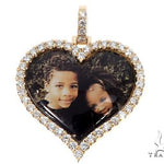 14K Gold Customizable Heart Photo Pendant 1 inch 64627 - Image 8