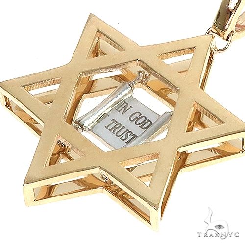 14K Gold David Star Pendant 66621 - Image 4