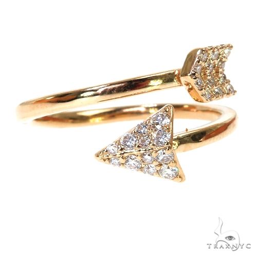 14K Gold Diamond Arrow Ring, photo 2 of 6