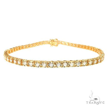 14k gold diamond bracelet – continuous diamond channel setting, flat band profile, front view