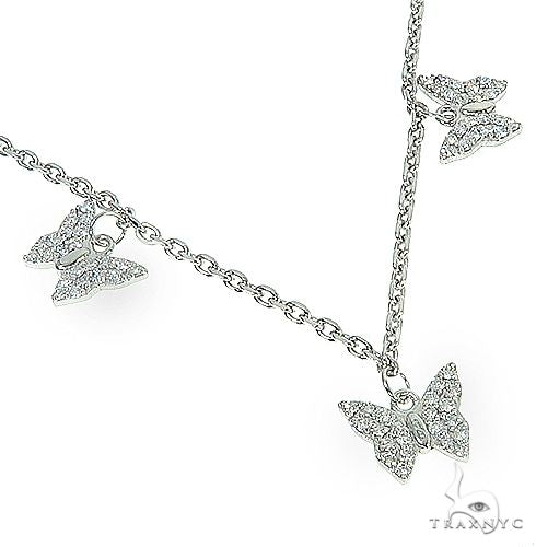 14K Gold Diamond Butterfly Necklace 66444 - Image 4