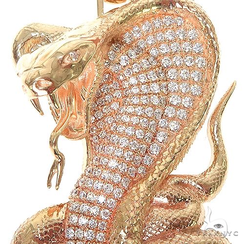 14K Gold Diamond Cobra Pendant 67271 - Image 3