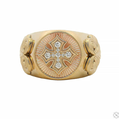 14K Gold Diamond Cross Ring 70835 - Image 1