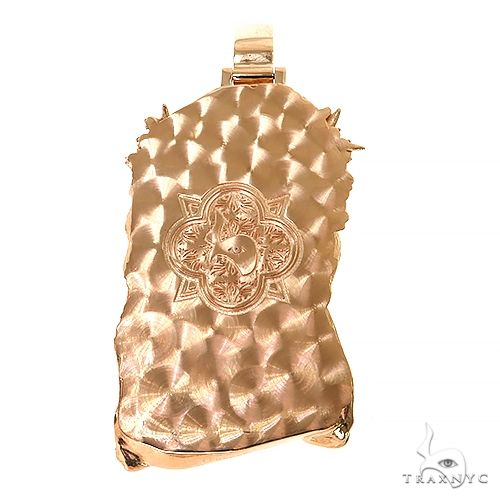 14K Gold Diamond Crown Jesus Pendant, photo 4 of 6