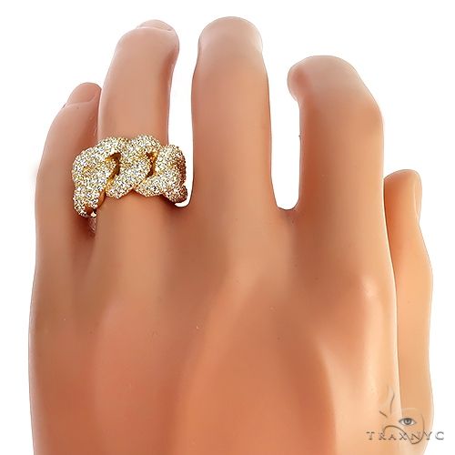 14K Gold Diamond Cuban Ring 66875 - Image 5