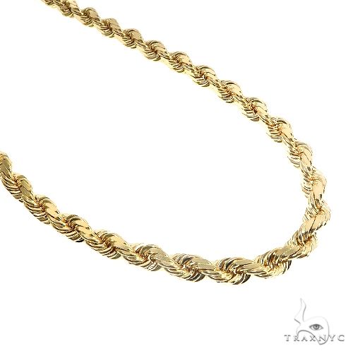 14K Gold Diamond Cut Rope Chain With Custom Made TraxNYC Diamond Logo Lock 20 Inches 7mm 66588 - Image 2
