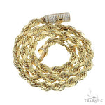 14K Gold Diamond Cut Rope Chain With Custom Made TraxNYC Diamond Logo Lock 20 Inches 7mm 66588 - Image 3