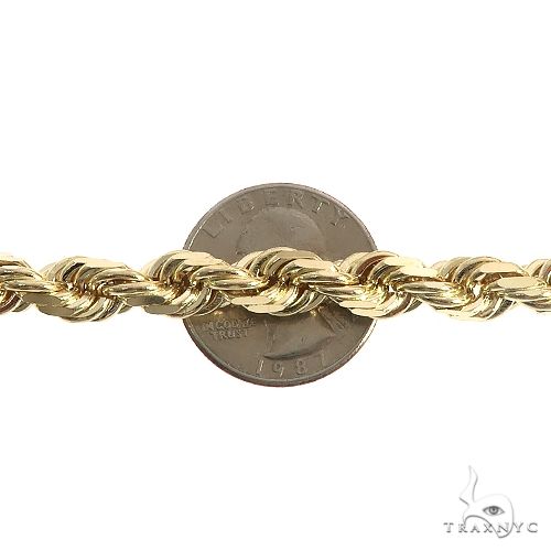 14K Gold Diamond Cut Rope Chain With Custom Made TraxNYC Diamond Logo Lock 20 Inches 7mm 66588 - Image 5