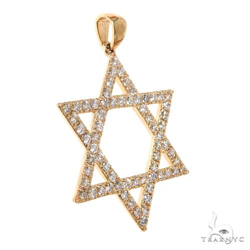 14K Gold Diamond David Star Pendant, photo 2 of 6
