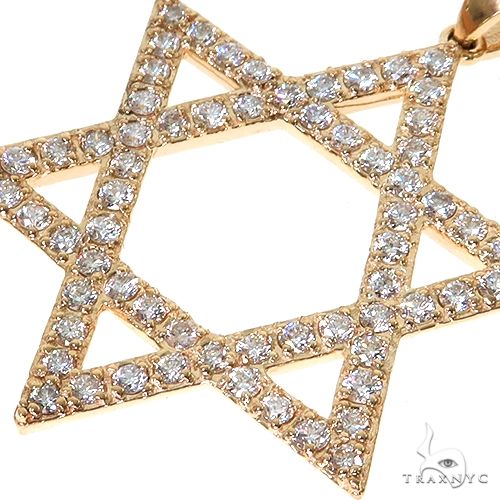 14K Gold Diamond David Star Pendant, photo 3 of 6