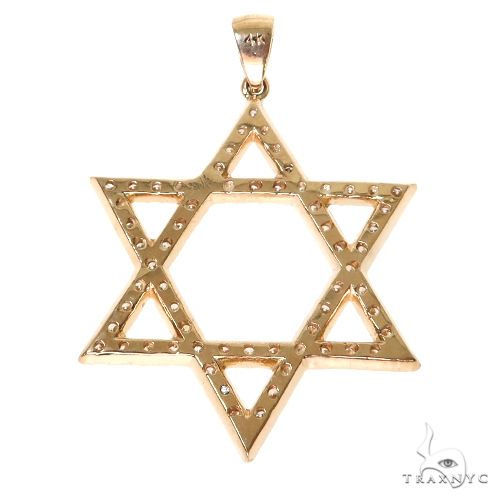 14K Gold Diamond David Star Pendant, photo 4 of 6