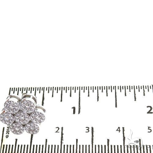 14K Gold Diamond Flower Earrings 67666 - Image 4