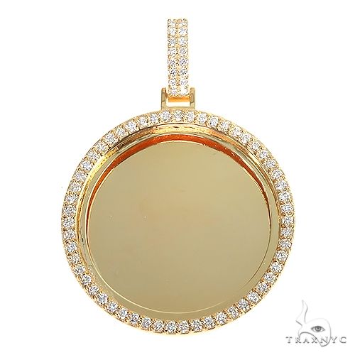14K Gold Diamond Frame Photo Pendant 66881 - Image 1