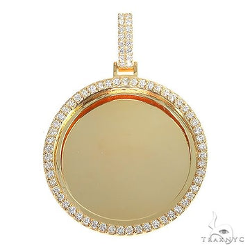14K Gold Diamond Frame Photo Pendant 66881 - Image 1