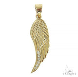 14K Gold Diamond Half Angel Wing 66449