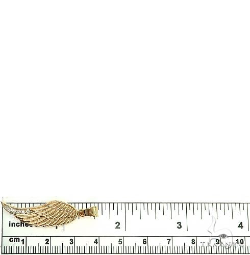 14K Gold Diamond Half Angel Wing 66449 - Image 5