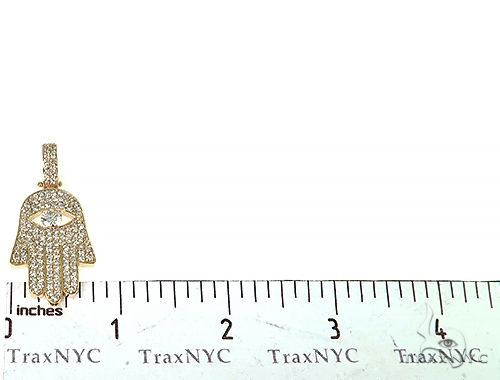 14K Gold Diamond Hamsa Pendant, photo 5 of 7